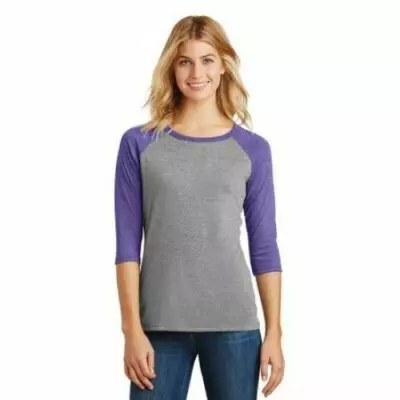DM136L District Women's Perfect Tri 3/4-Sleeve Raglan