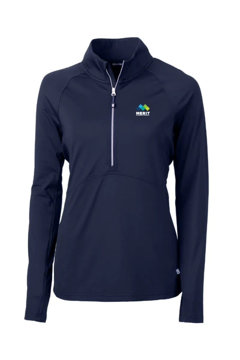 Merit TX -  - Cutter & Buck Adapt Eco Knit Stretch Recycled Womens Half Zip Pullover - LCK00128