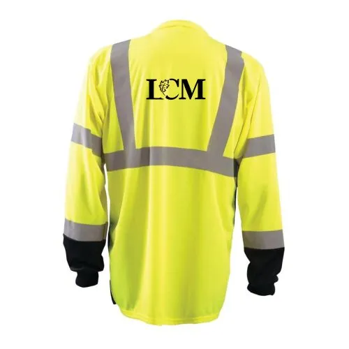 LCM Occunomix Black Bottom Long Sleeve Wicking Birdseye Shirt - LUXLSETPBK