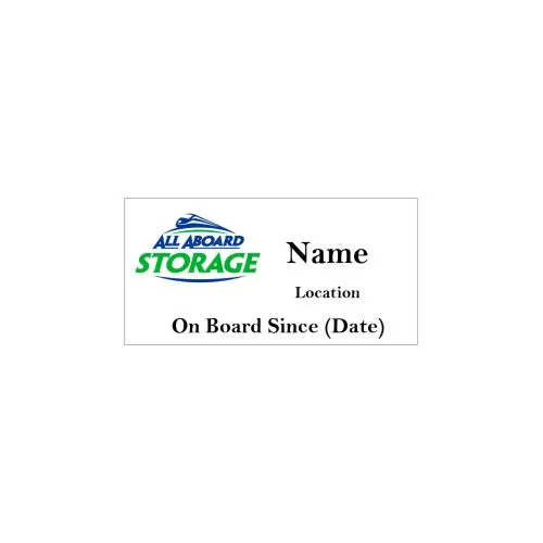 All Aboard Storage Name Badge